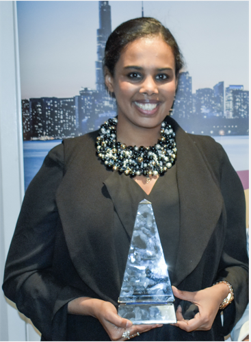 Meseret Haileyesus receiving award